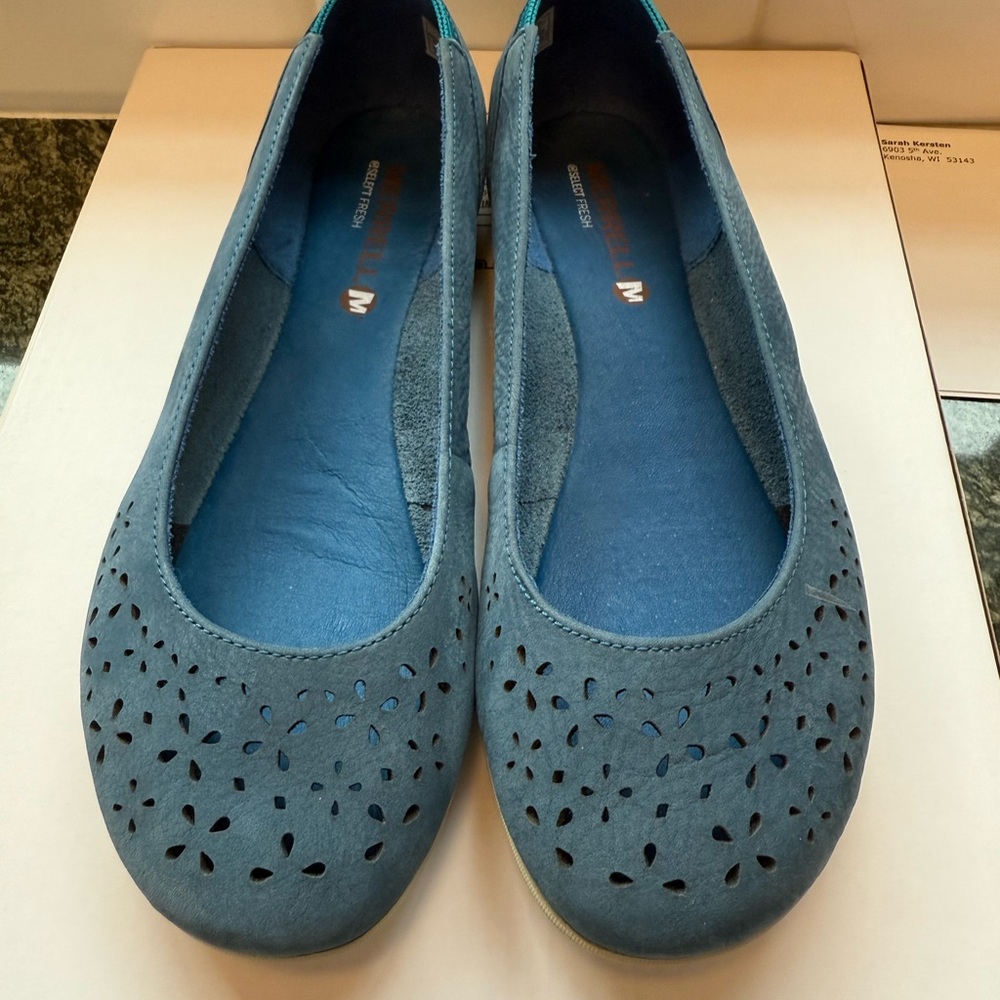 Merrell Tahoe Blue Perforated Women's Flats 7